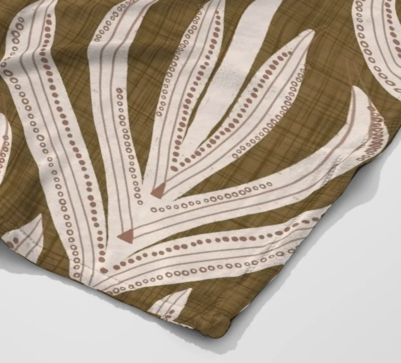 Retrò Folk Leaf Dull Gold PANTONE 17-0935 - Mid Century Mod coperta in pile da susanacosta