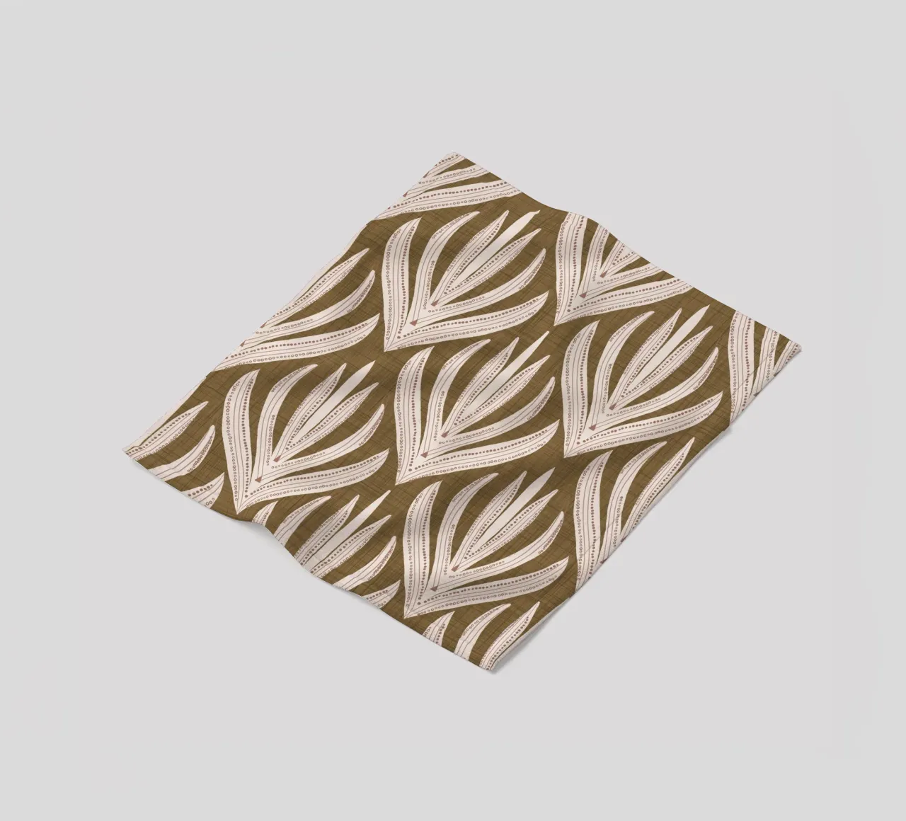 Retrò Folk Leaf Dull Gold PANTONE 17-0935 - Mid Century Mod coperta in pile da susanacosta