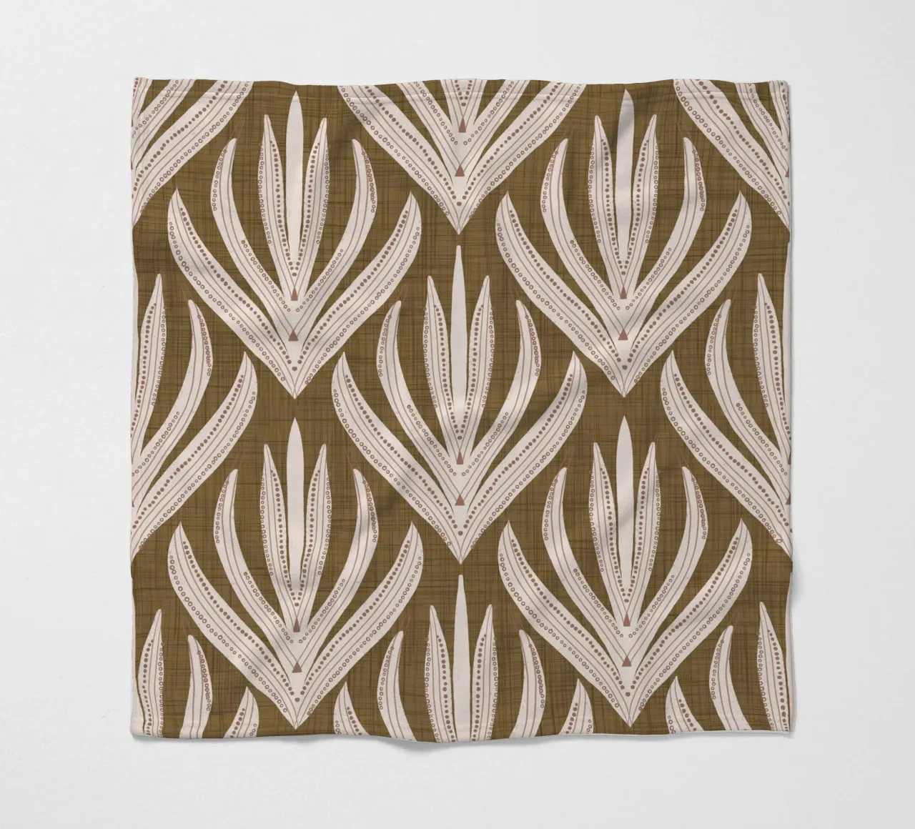 Retrò Folk Leaf Dull Gold PANTONE 17-0935 - Mid Century Mod coperta in pile da susanacosta