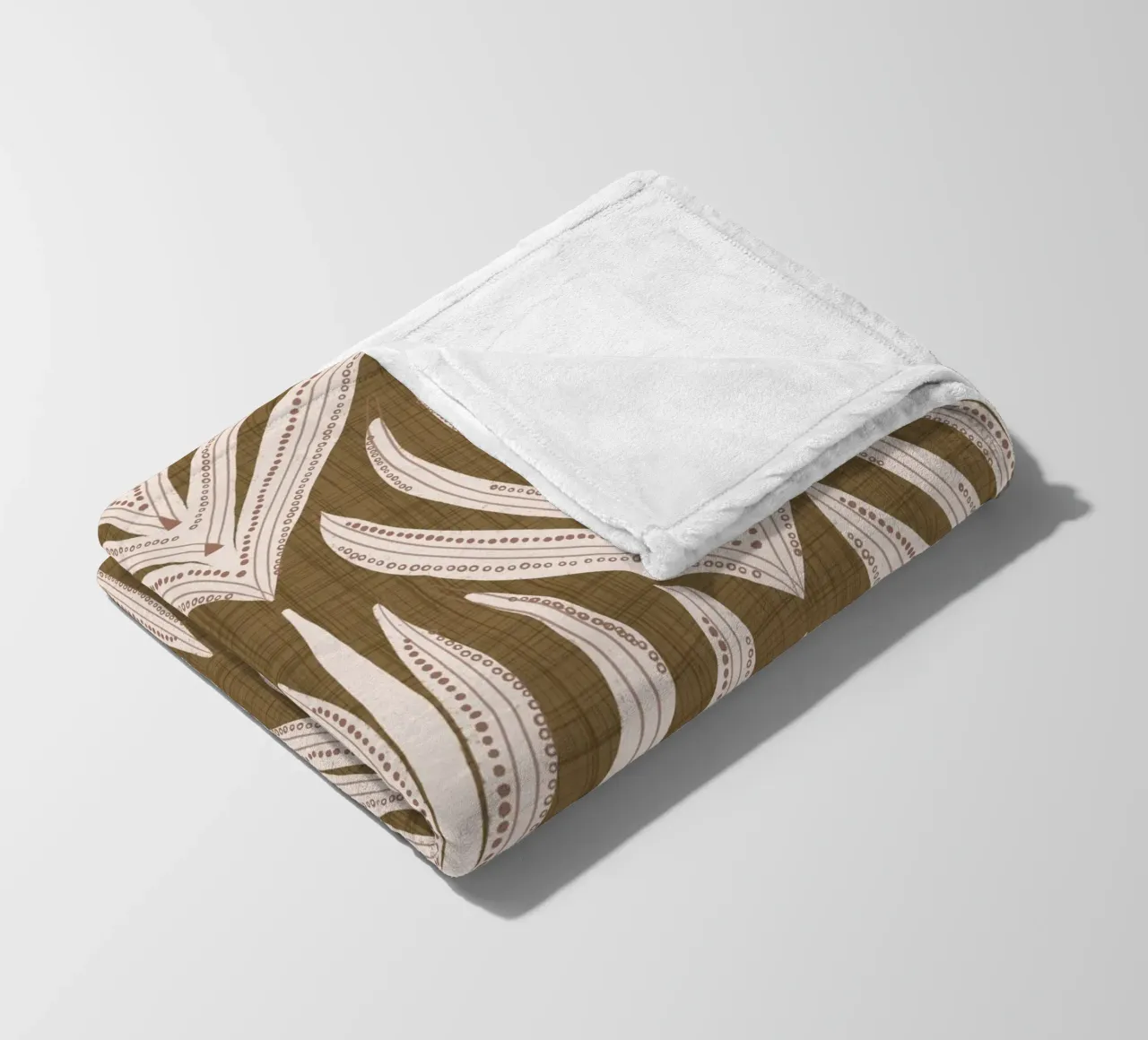 Retrò Folk Leaf Dull Gold PANTONE 17-0935 - Mid Century Mod coperta in pile da susanacosta