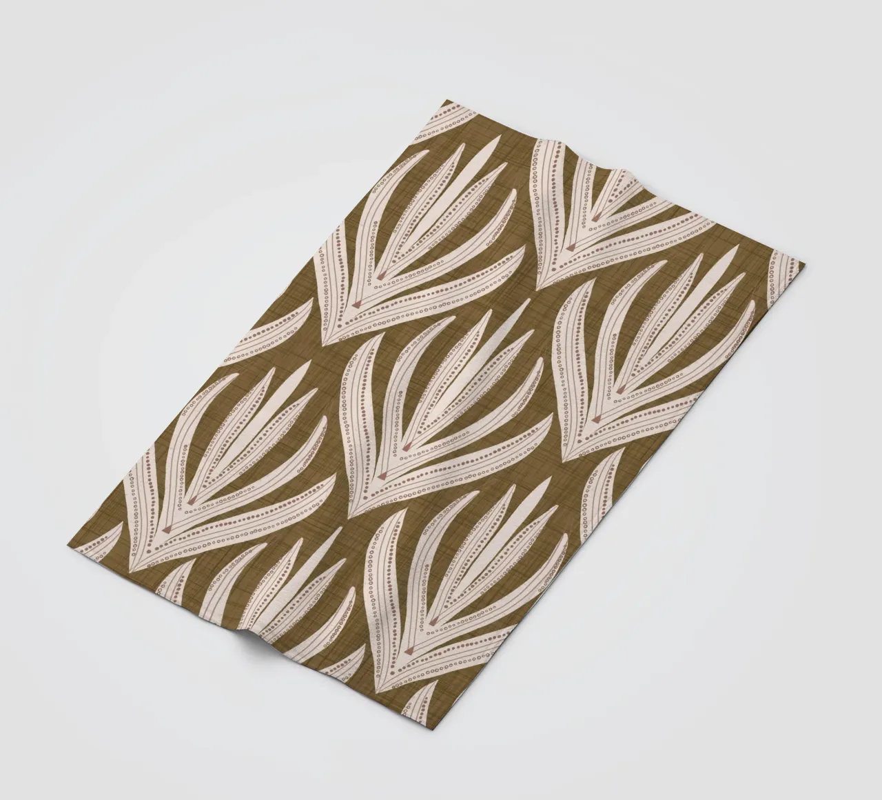 Retrò Folk Leaf Dull Gold PANTONE 17-0935 - Mid Century Mod coperta in pile da susanacosta