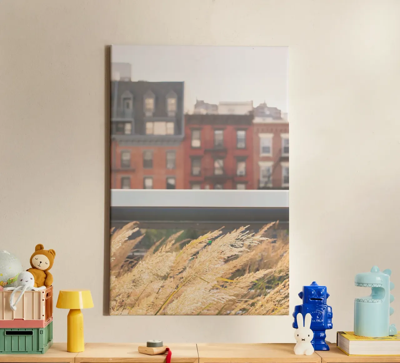 New York, VS I Natuur op de High Line in bohemien skyline canvas met Baklijst van Julie Travel Photography