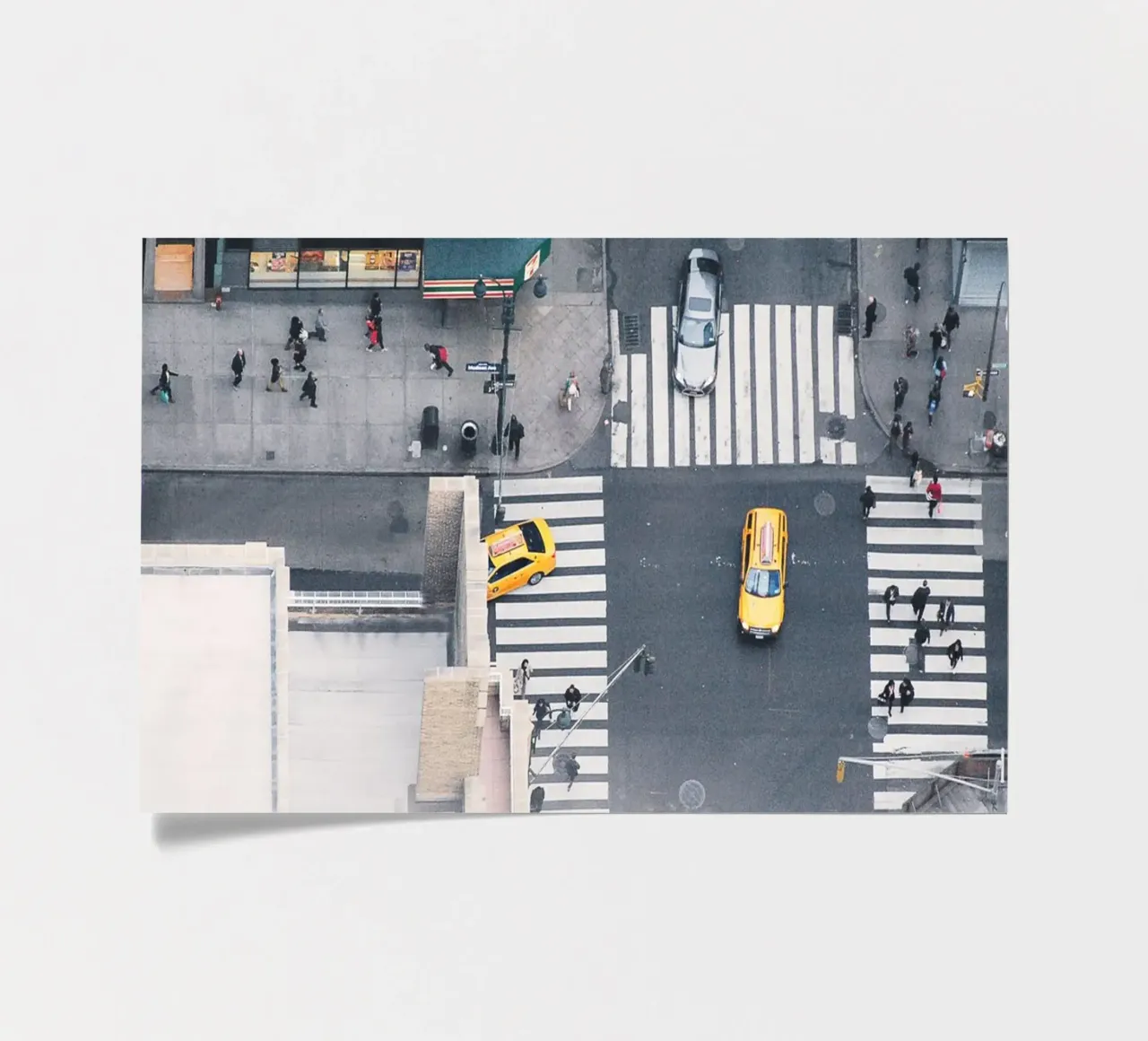 New York, USA I Miniature black and white aerial view sticker sheet by Julie Travel Photography