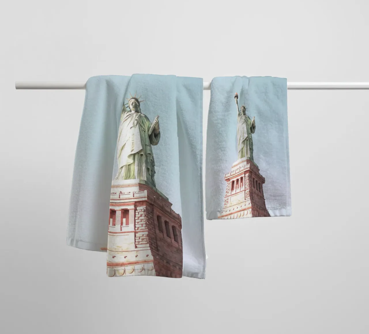 New York, USA I Statue of Liberty in pastel colours towel by Julie Travel Photography
