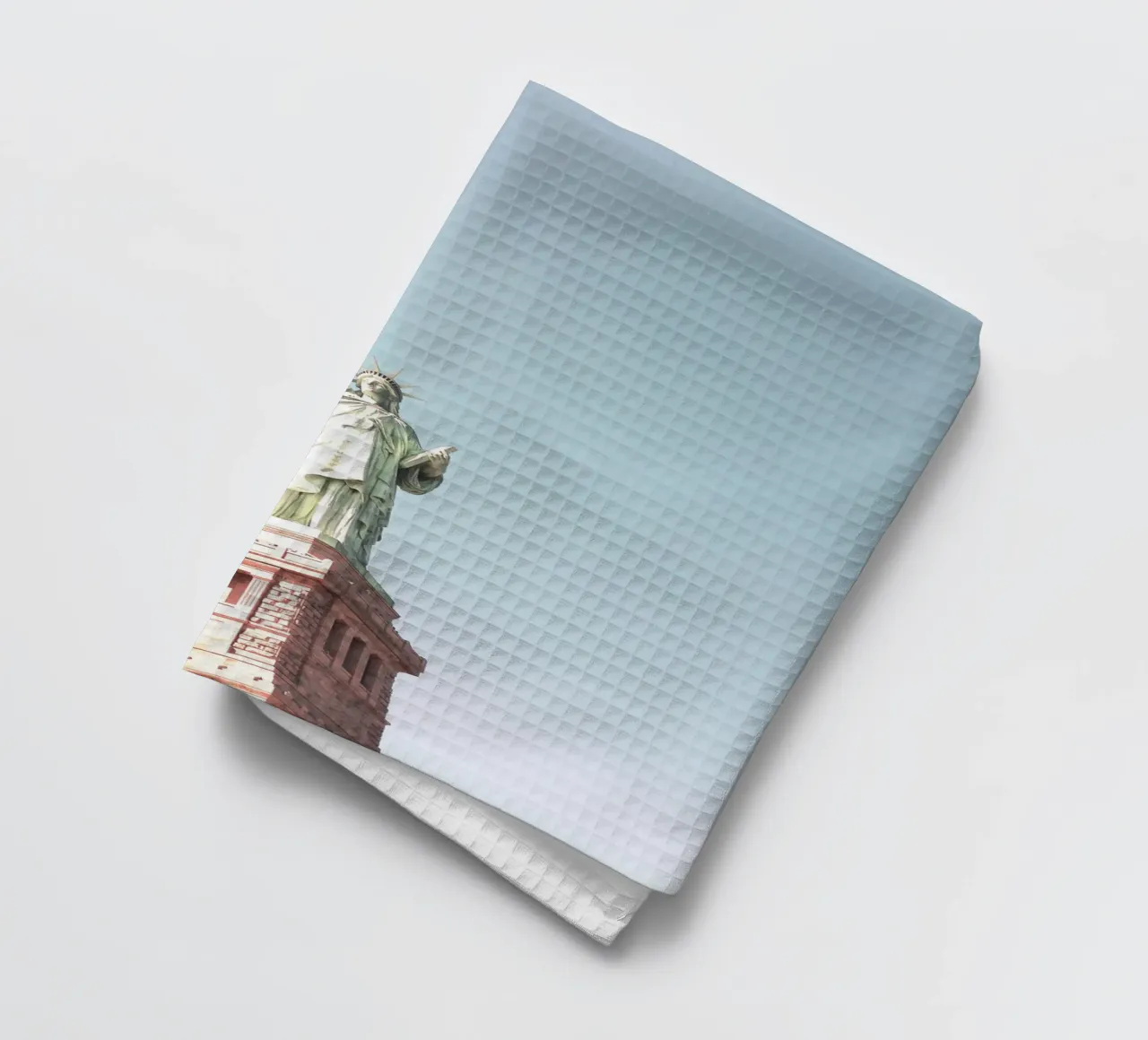 New York, USA I Statue of Liberty in pastel colours tea towel by Julie Travel Photography