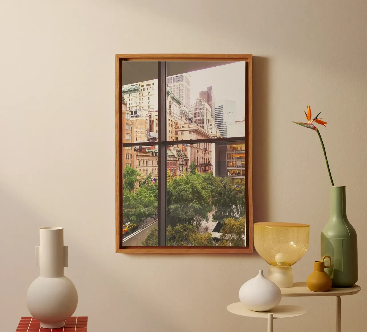 New York, USA I Skyline-Blick auf die Wolkenkratzer des MOMA Leinwand mit Schattenfugenrahmen von Julie Travel Photography