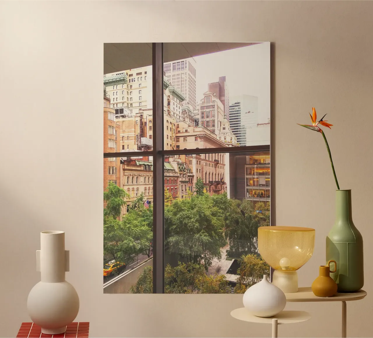 New York, USA I Skyline-Blick auf die Wolkenkratzer des MOMA Leinwand mit Schattenfugenrahmen von Julie Travel Photography
