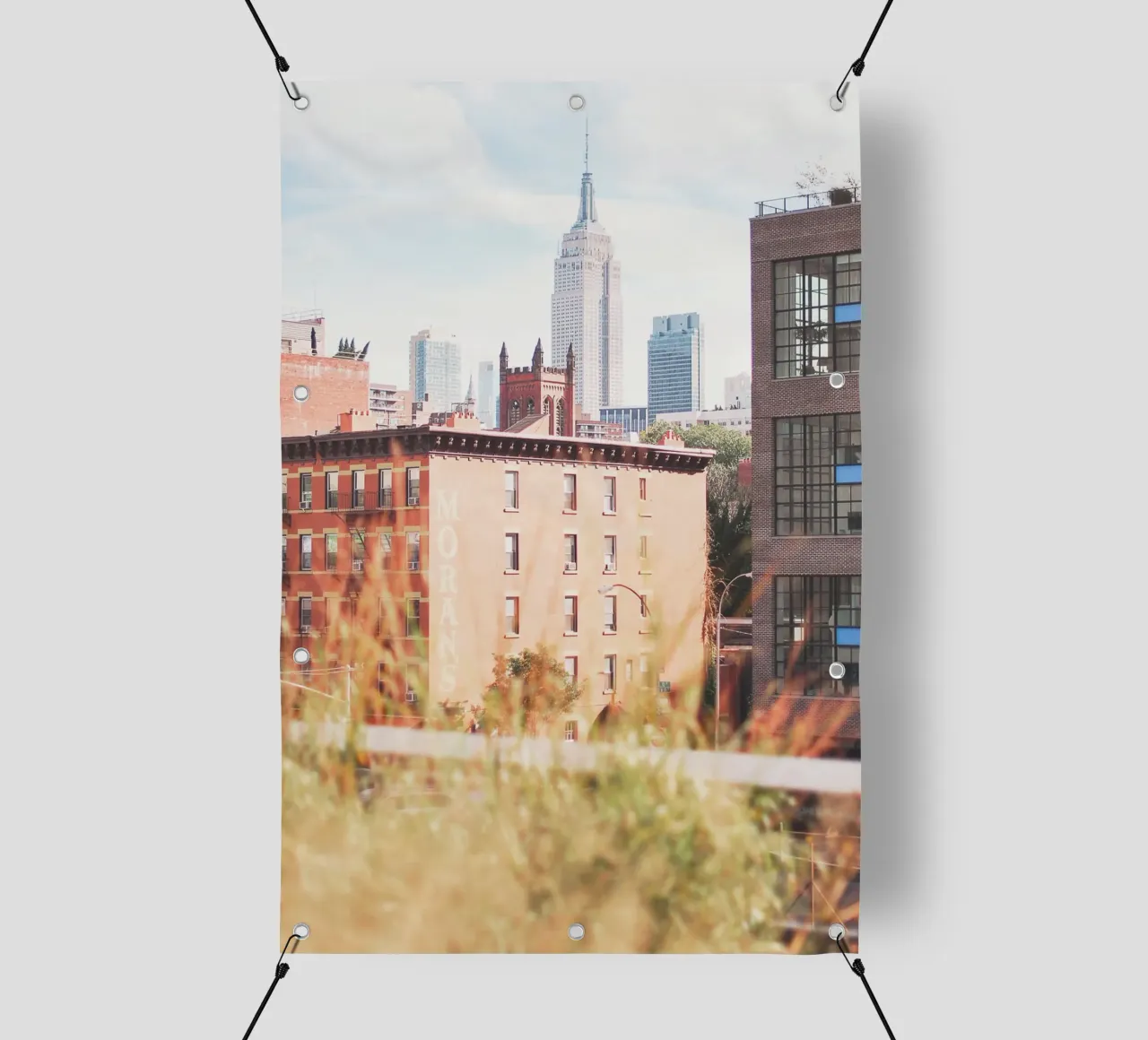 New York, USA I High Line sulla città con vista sullo skyline telo in pvc da Julie Travel Photography
