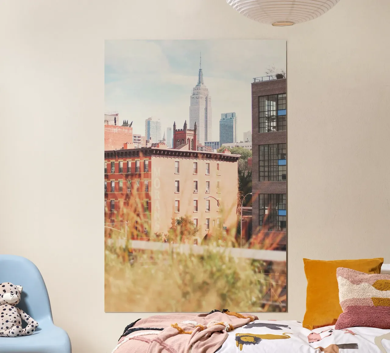 New York, VS I High Line over de stad met uitzicht op de skyline poster met houten frame van Julie Travel Photography