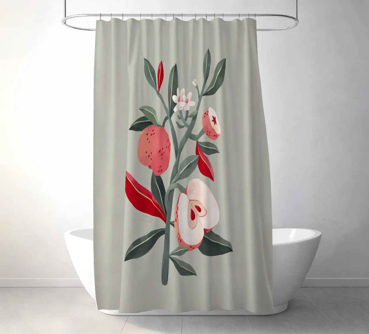 Flaming Garden - Apple Tree shower curtain by The Artcircle