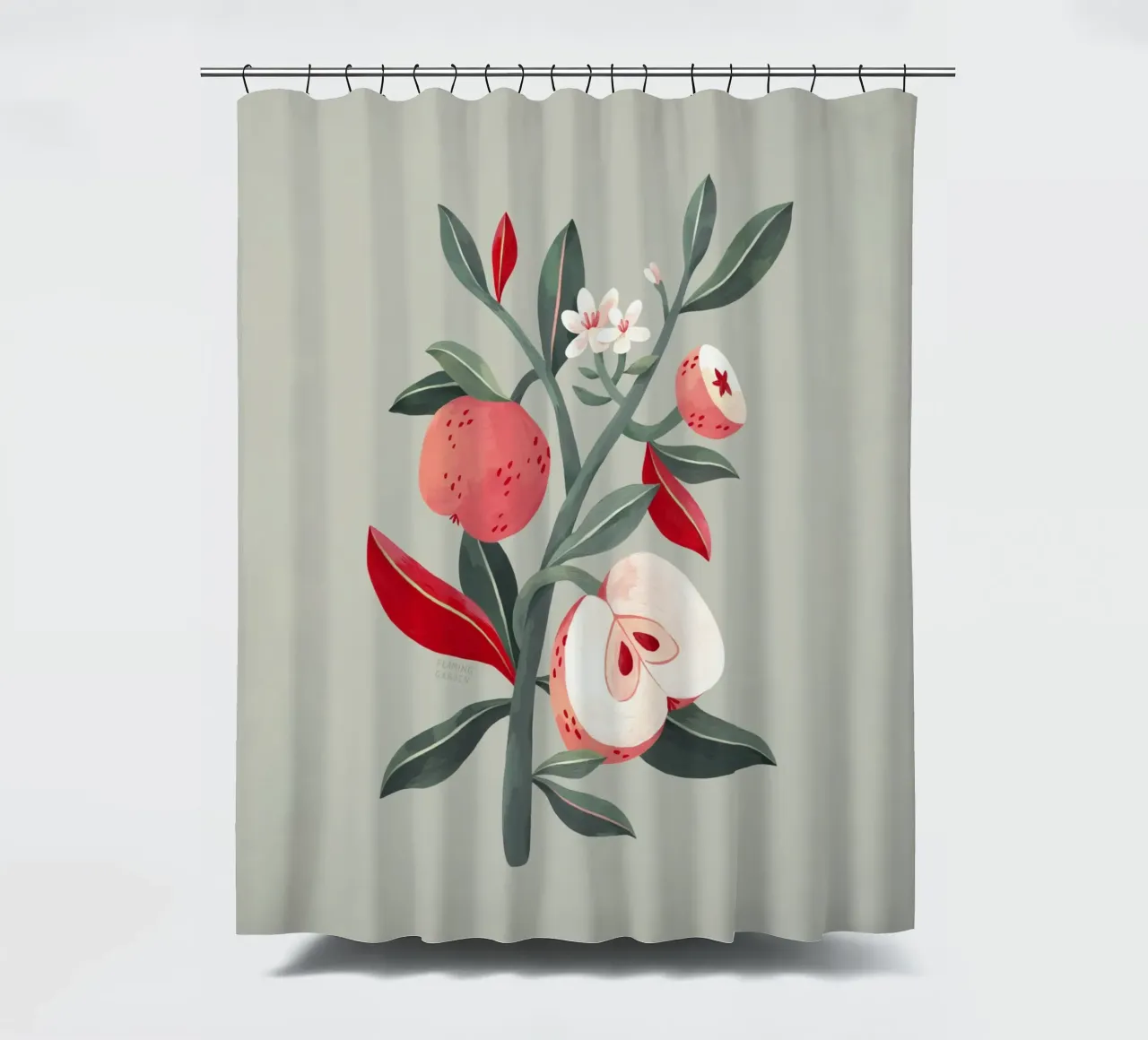 Flaming Garden - Apple Tree shower curtain by The Artcircle