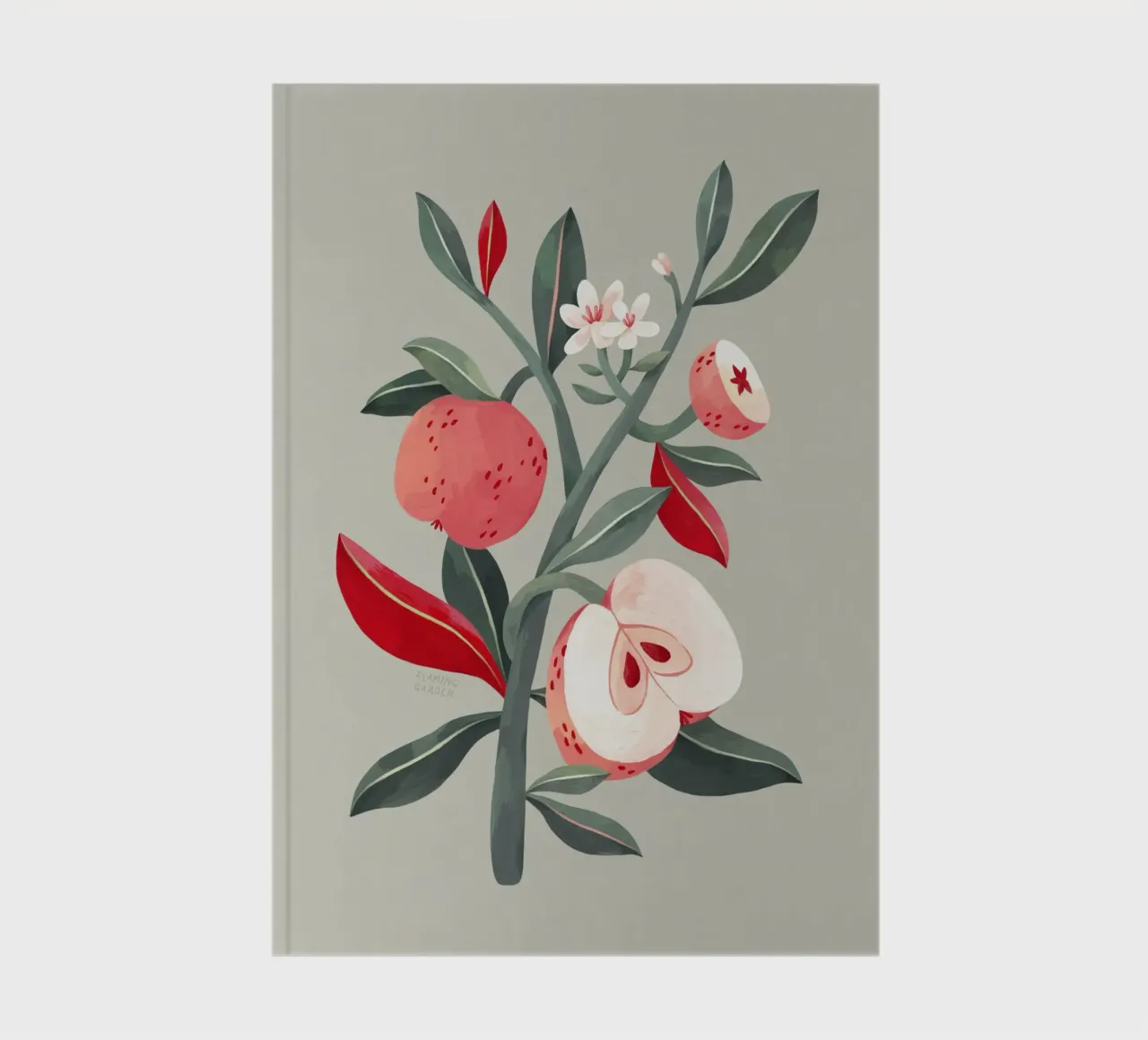 Flaming Garden - Apple Tree notebook by The Artcircle