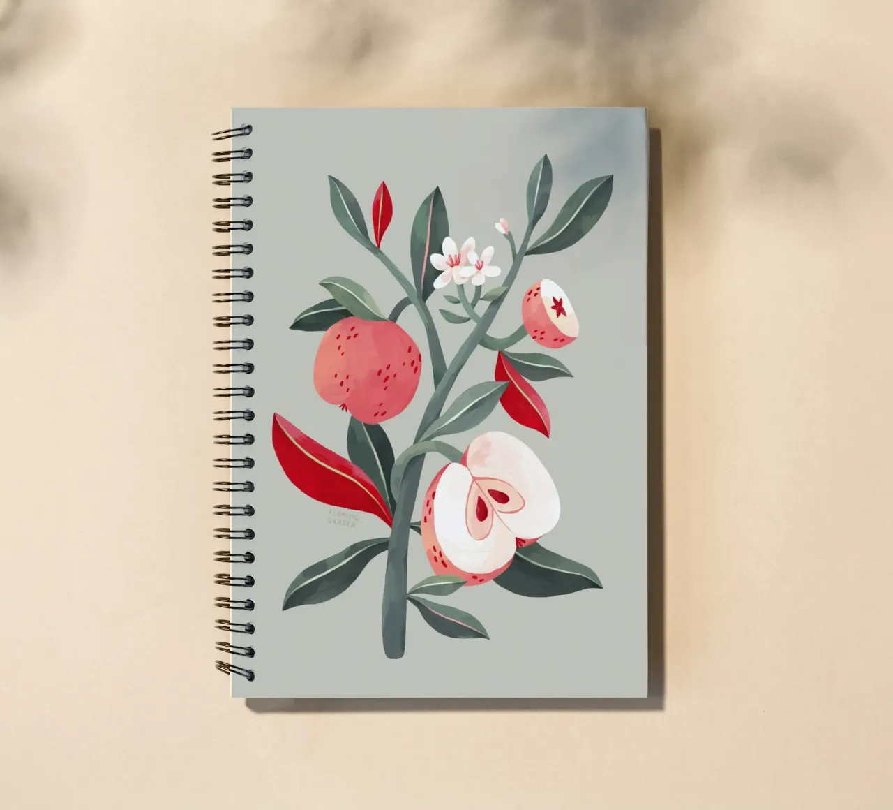 Flaming Garden - Apple Tree spiral notebook by The Artcircle