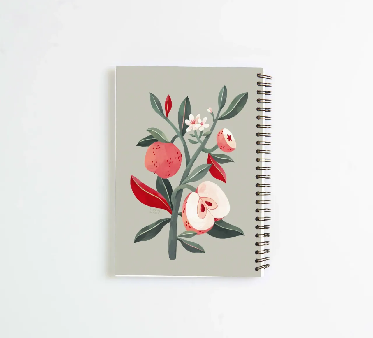 Flaming Garden - Apple Tree spiral notebook by The Artcircle