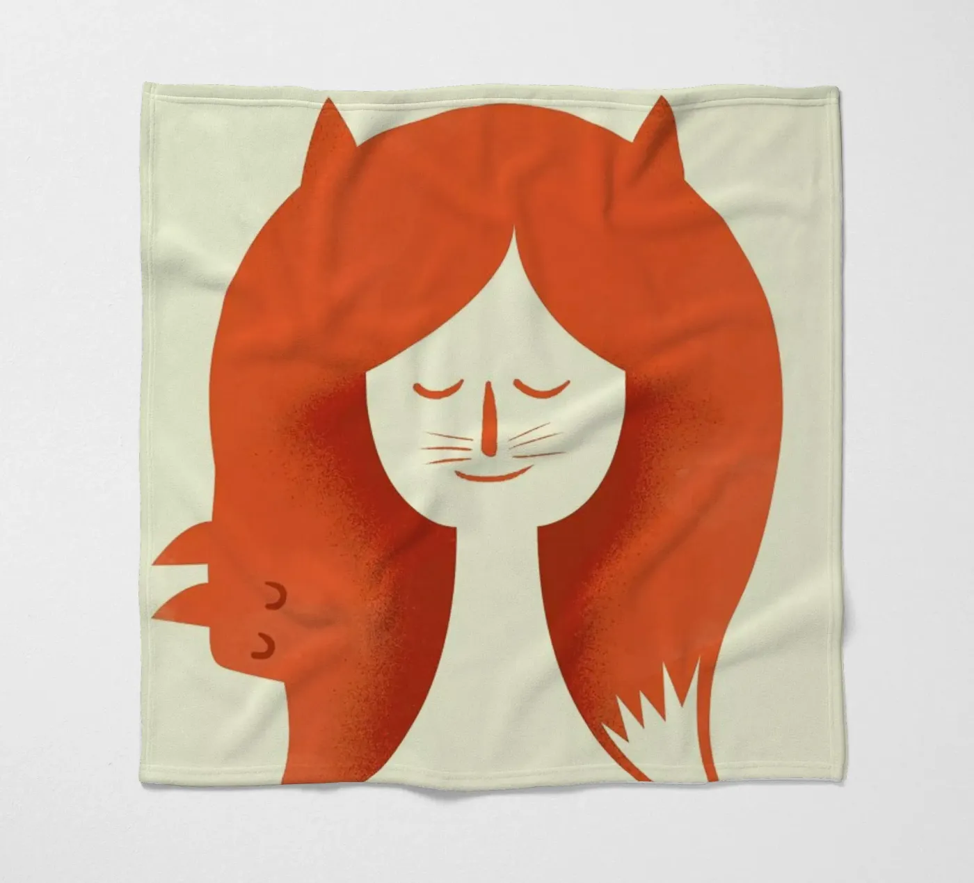 Fox Head fleece blanket by Chris Wharton