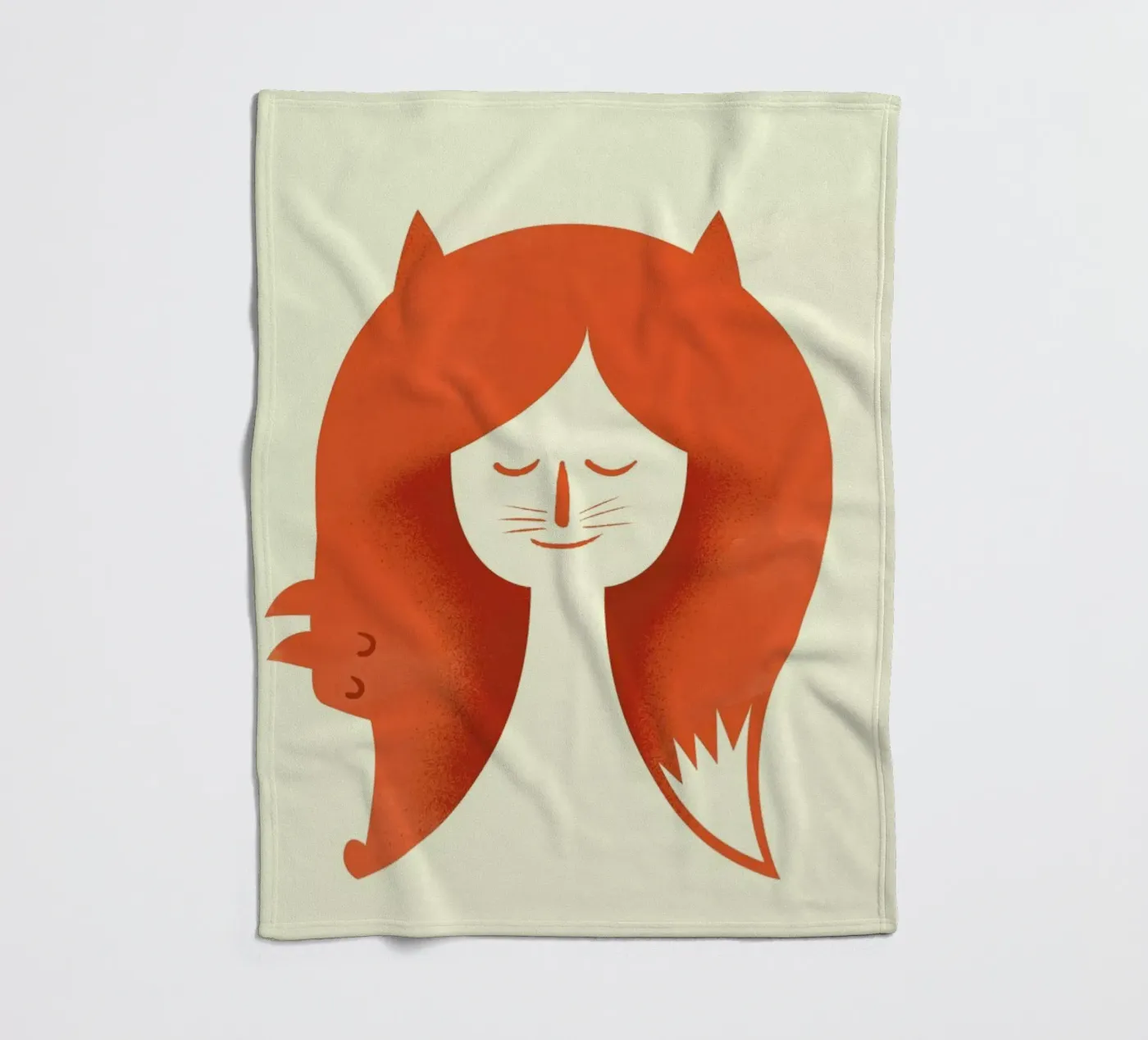 Fox Head fleece blanket by Chris Wharton