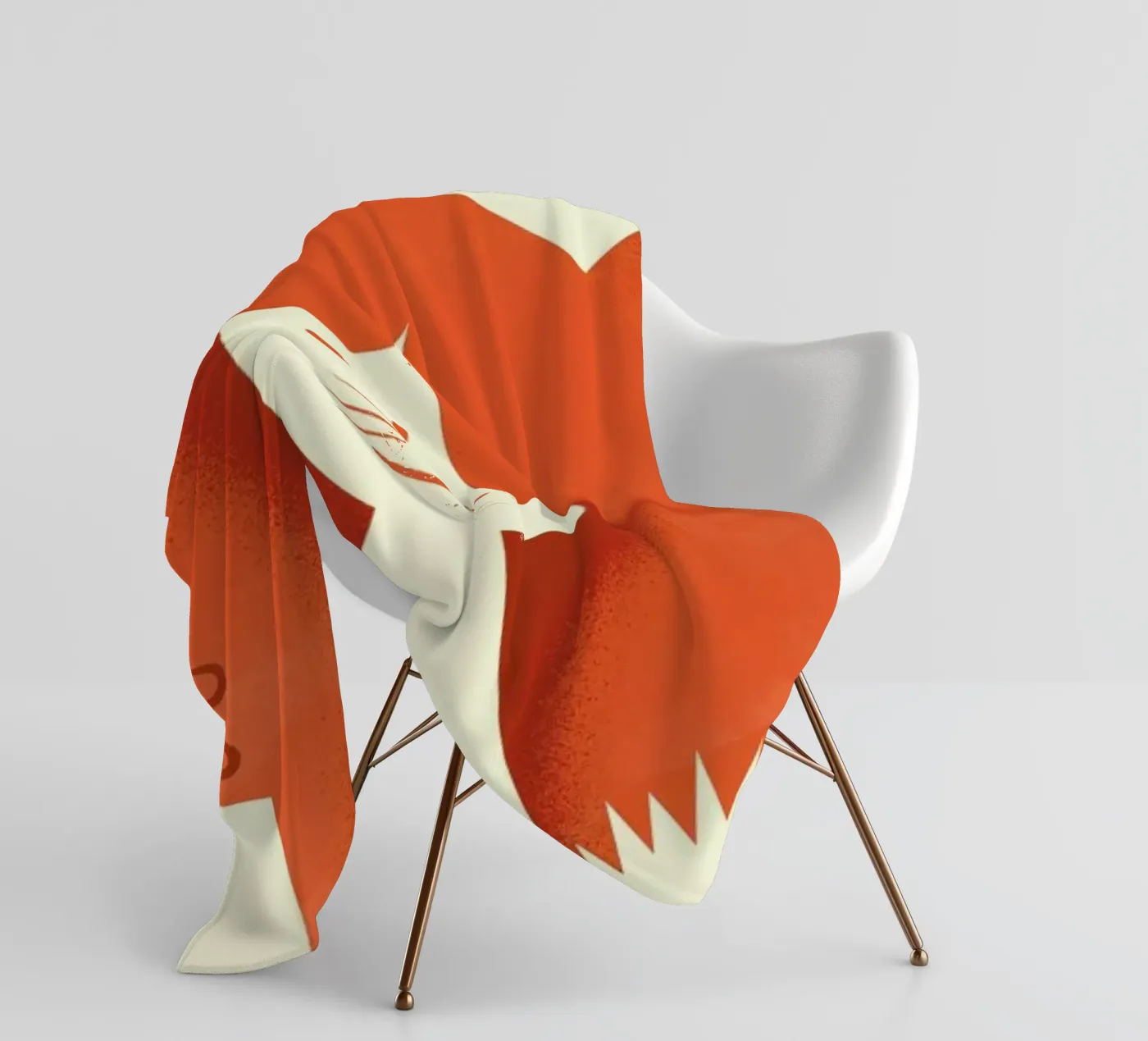 Fox Head fleece blanket by Chris Wharton
