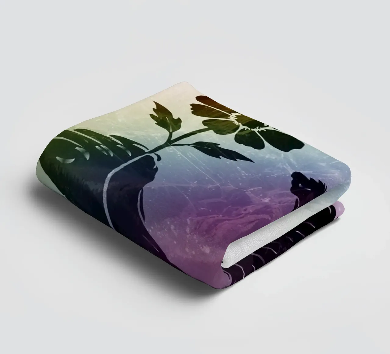 Bear with flower - bear motif with soft rainbow colours towel by namosh