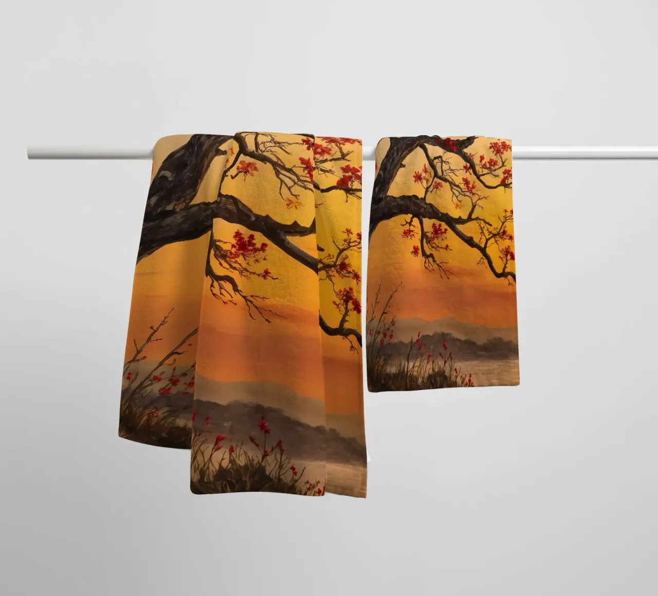 Serenità cremisi asciugamano da bagno da Artistic-shop