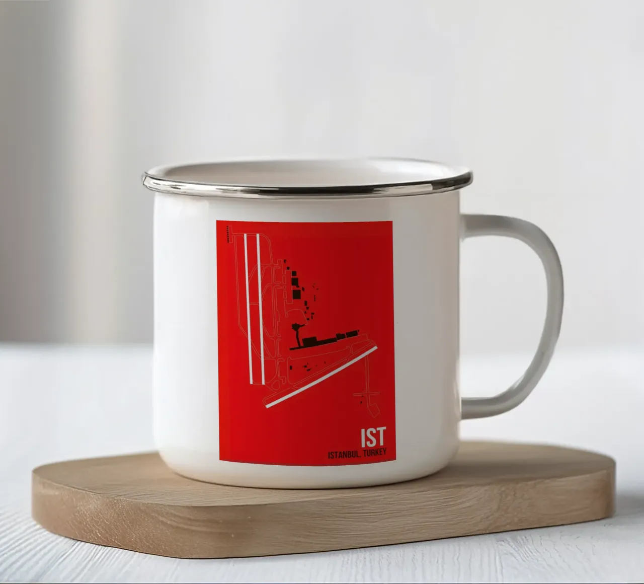 IST Airport Istanbul tazza in smalto da 08left