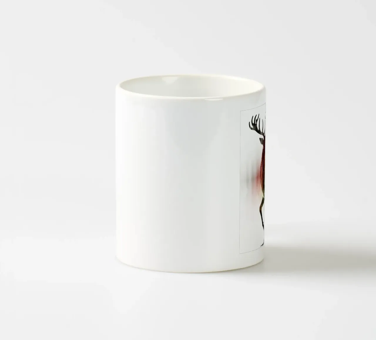 Silhouette con motivo di cervo e delicati colori dell'arcobaleno tazza in ceramica da namosh