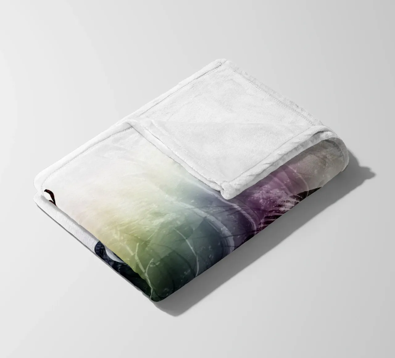 Silhouette con motivo di cervo e delicati colori dell'arcobaleno coperta in pile da namosh