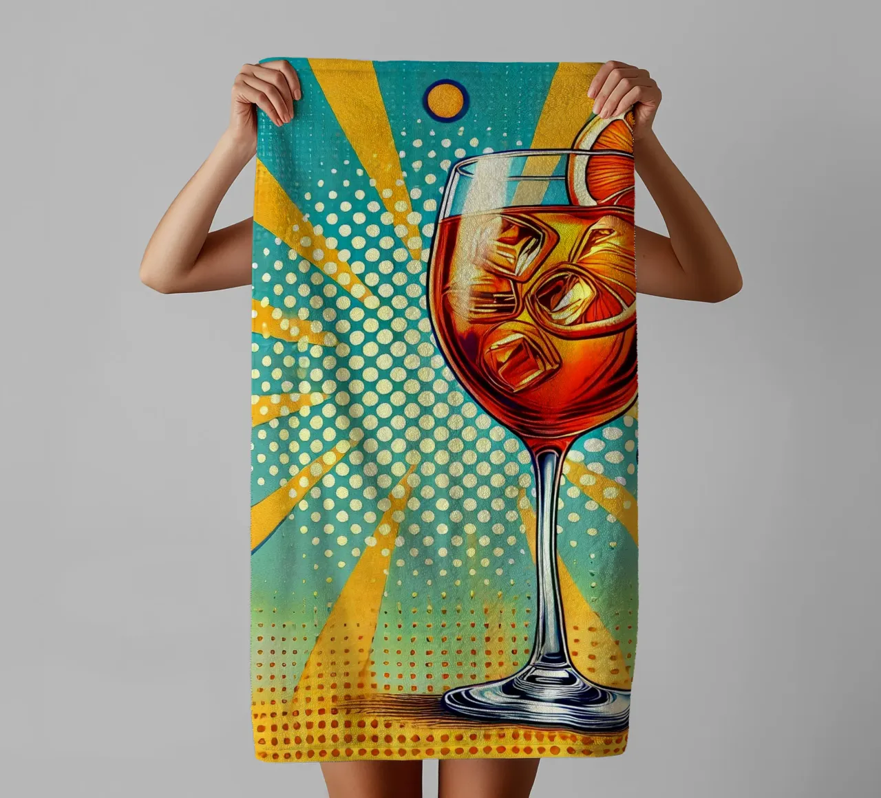Aperol Pop Art asciugamano da bagno da Digital Naive