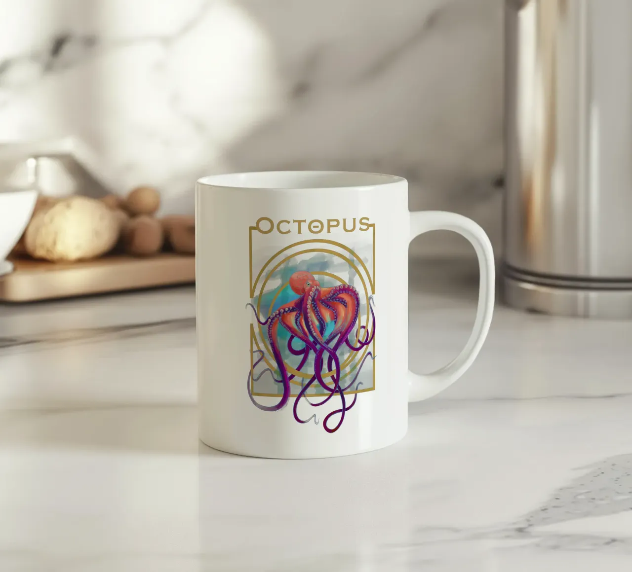 Octopus tazza in ceramica da Klo~