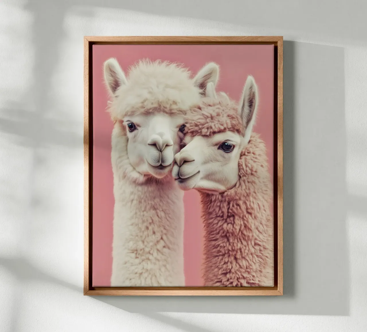 Roze alpaca liefde | Hartverwarmend ontwerp met humor canvas met Baklijst van Autofocus