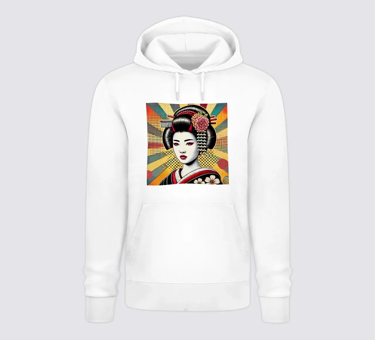 Geisha pop art felpa con cappuccio da Digital Naive