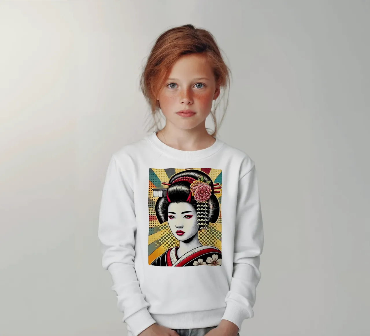 Geisha pop art felpa bambino da Digital Naive