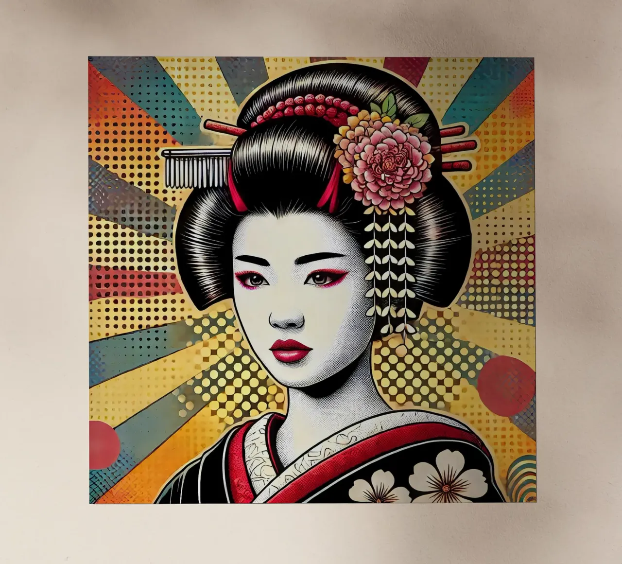 Geisha pop art pellicola backlit da Digital Naive