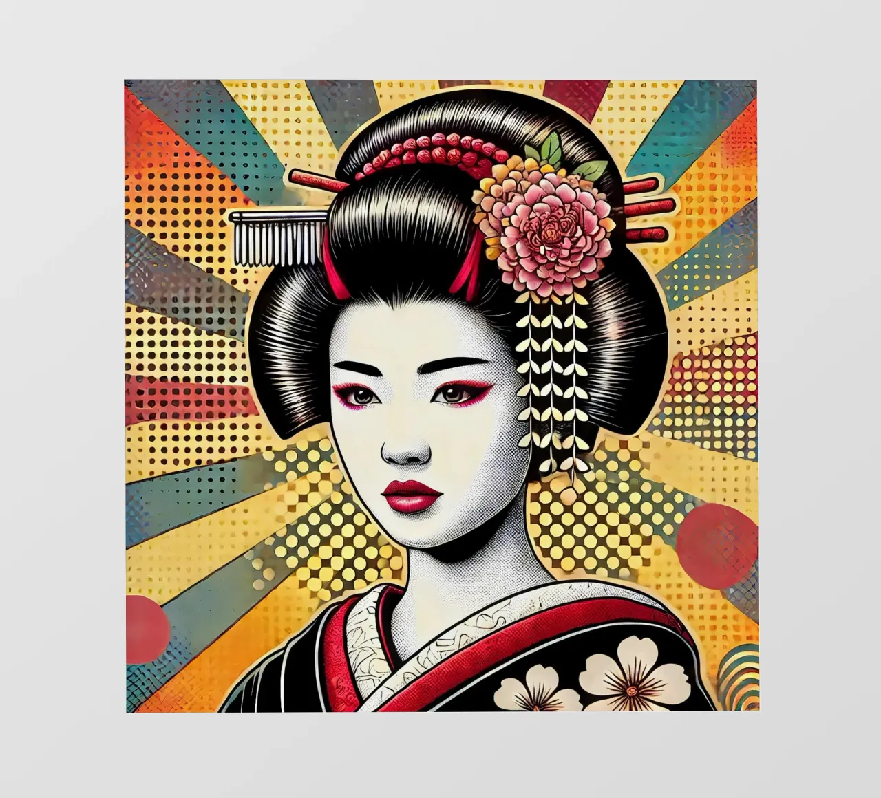 Geisha pop art pellicola backlit da Digital Naive