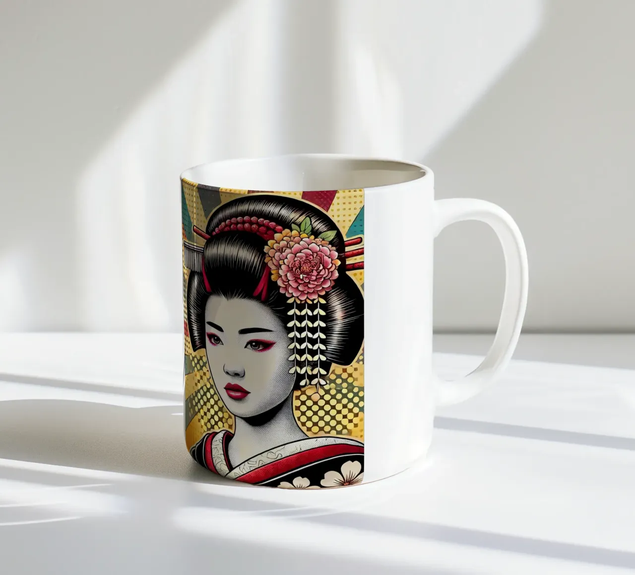 Geisha pop art tazza in ceramica da Digital Naive