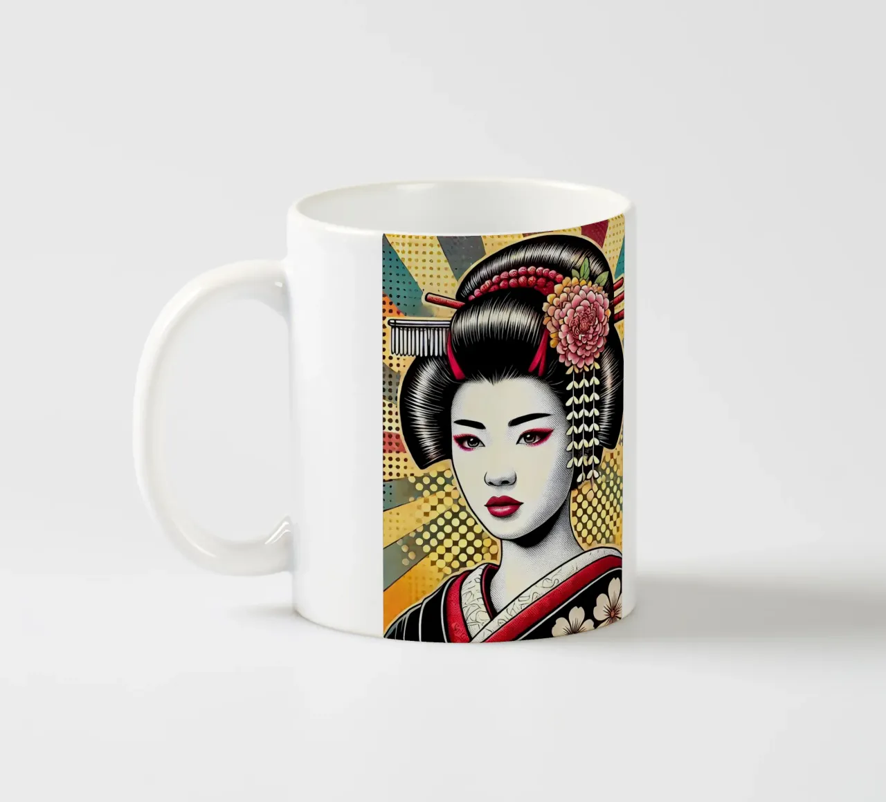 Geisha pop art tazza in ceramica da Digital Naive