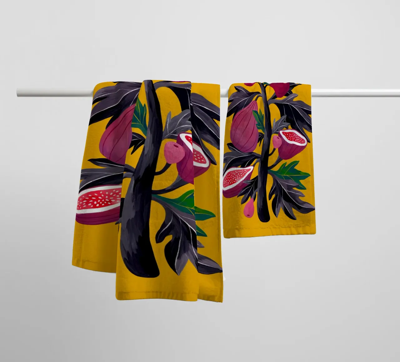 Flaming Garden - Fig Tree towel by The Artcircle