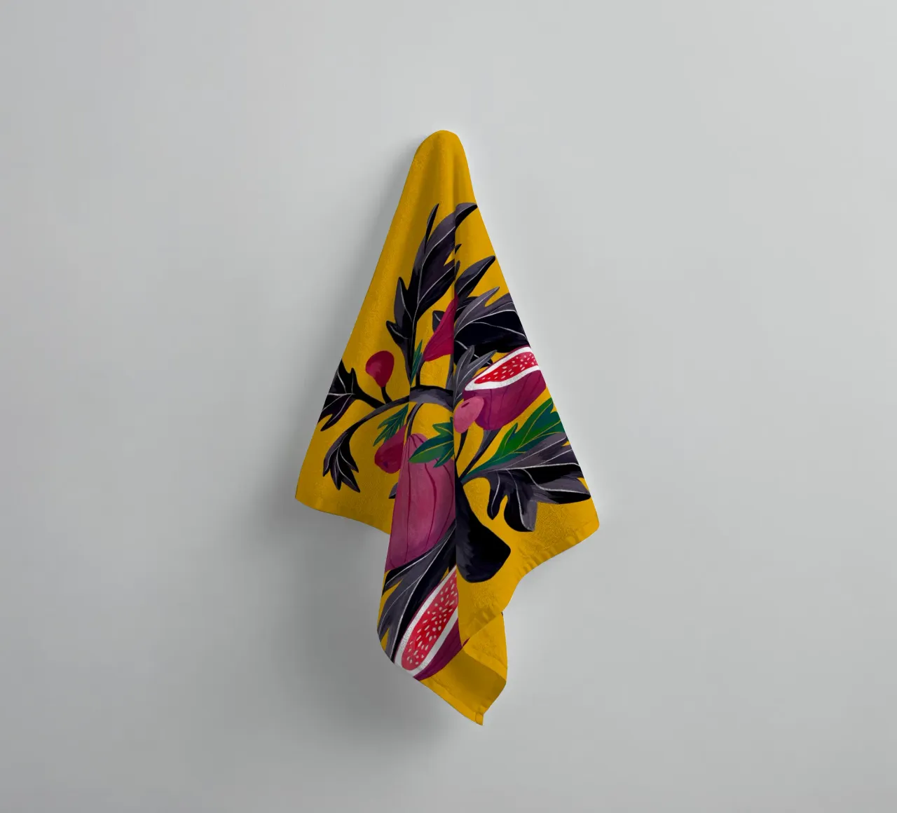 Flaming Garden - Fig Tree towel by The Artcircle