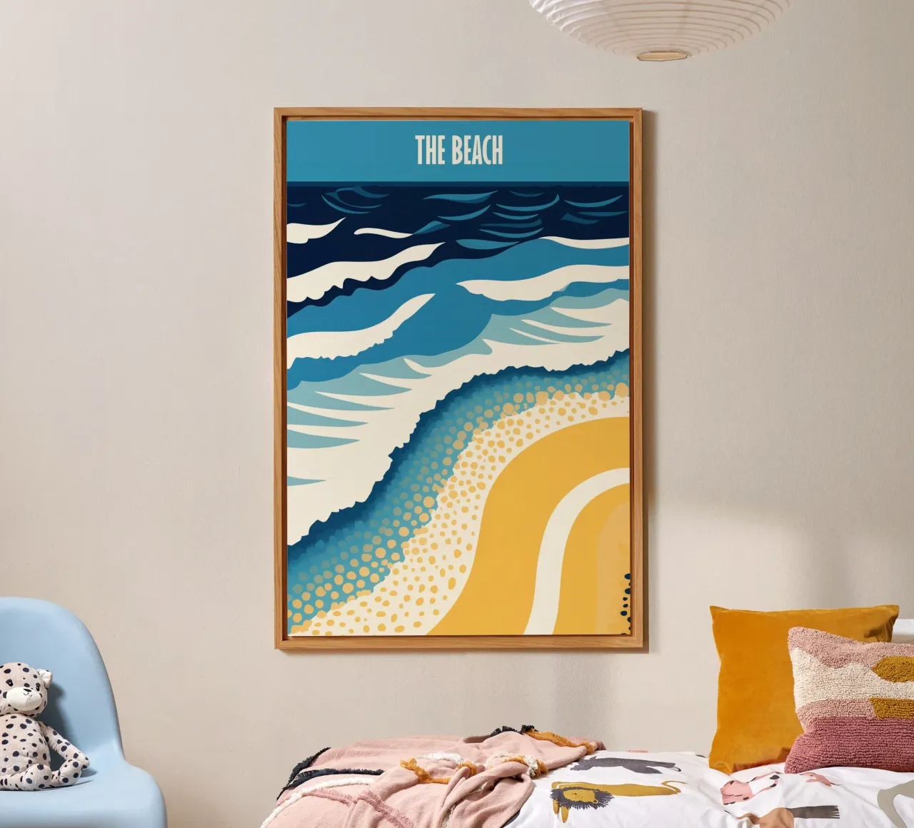 The Beach | Poster di viaggio vintage con un tocco moderno alluminio dibond da Autofocus