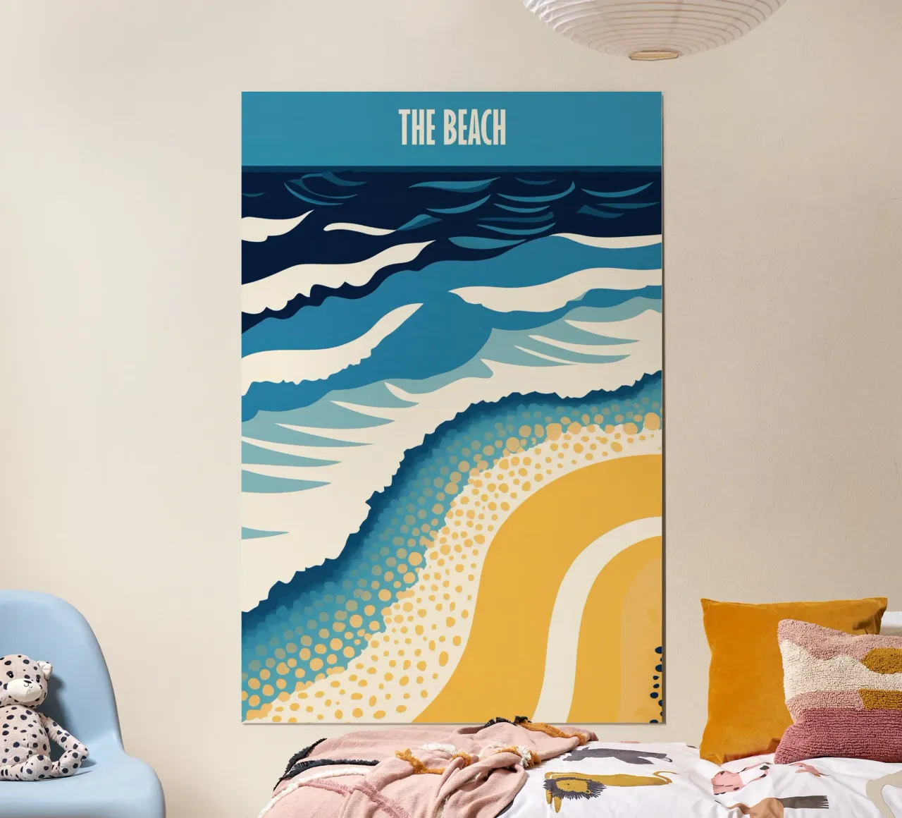 The Beach | Poster di viaggio vintage con un tocco moderno poster da Autofocus