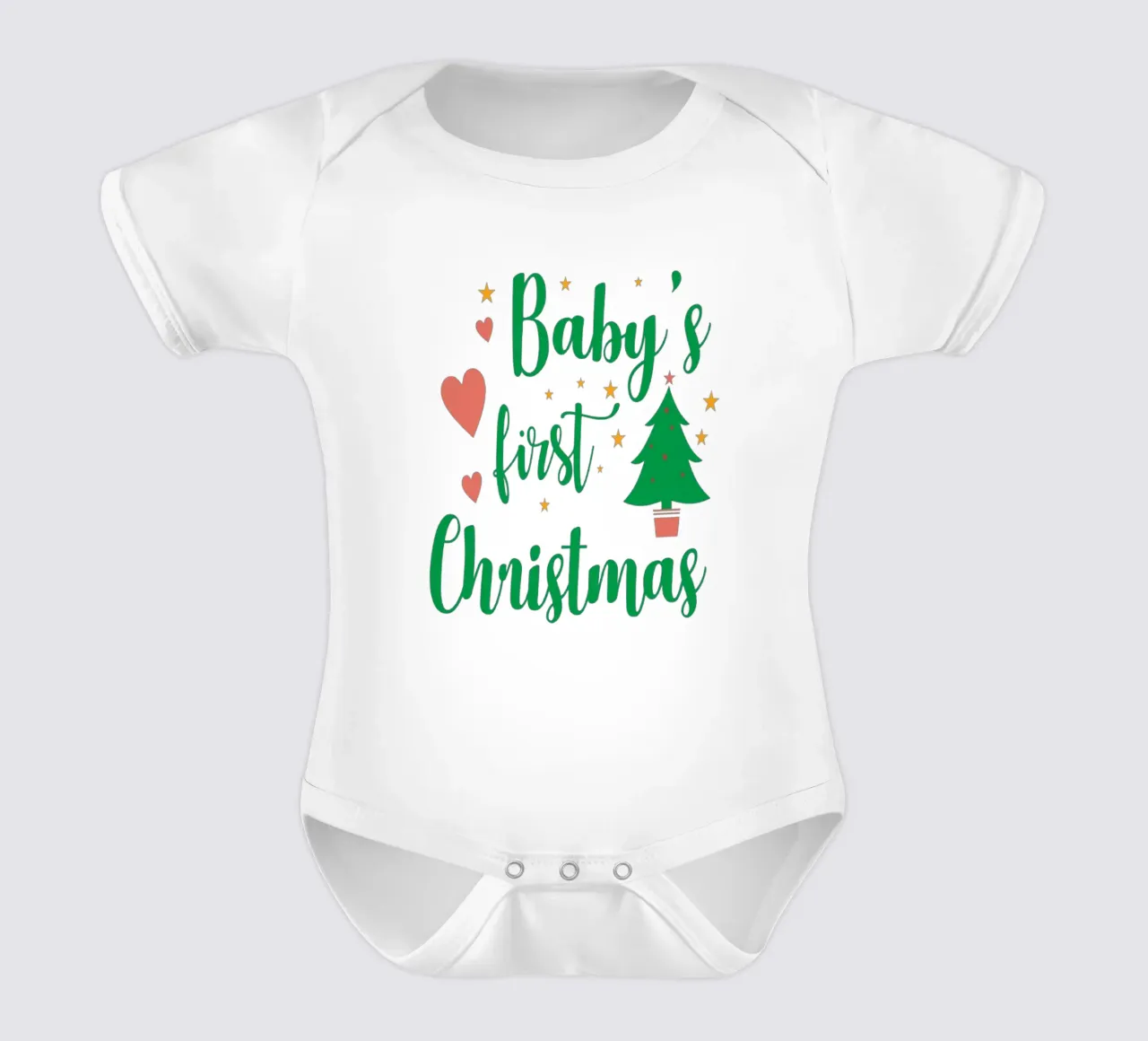 Baby's First Christmas body neonato maniche corte da Dreamer10