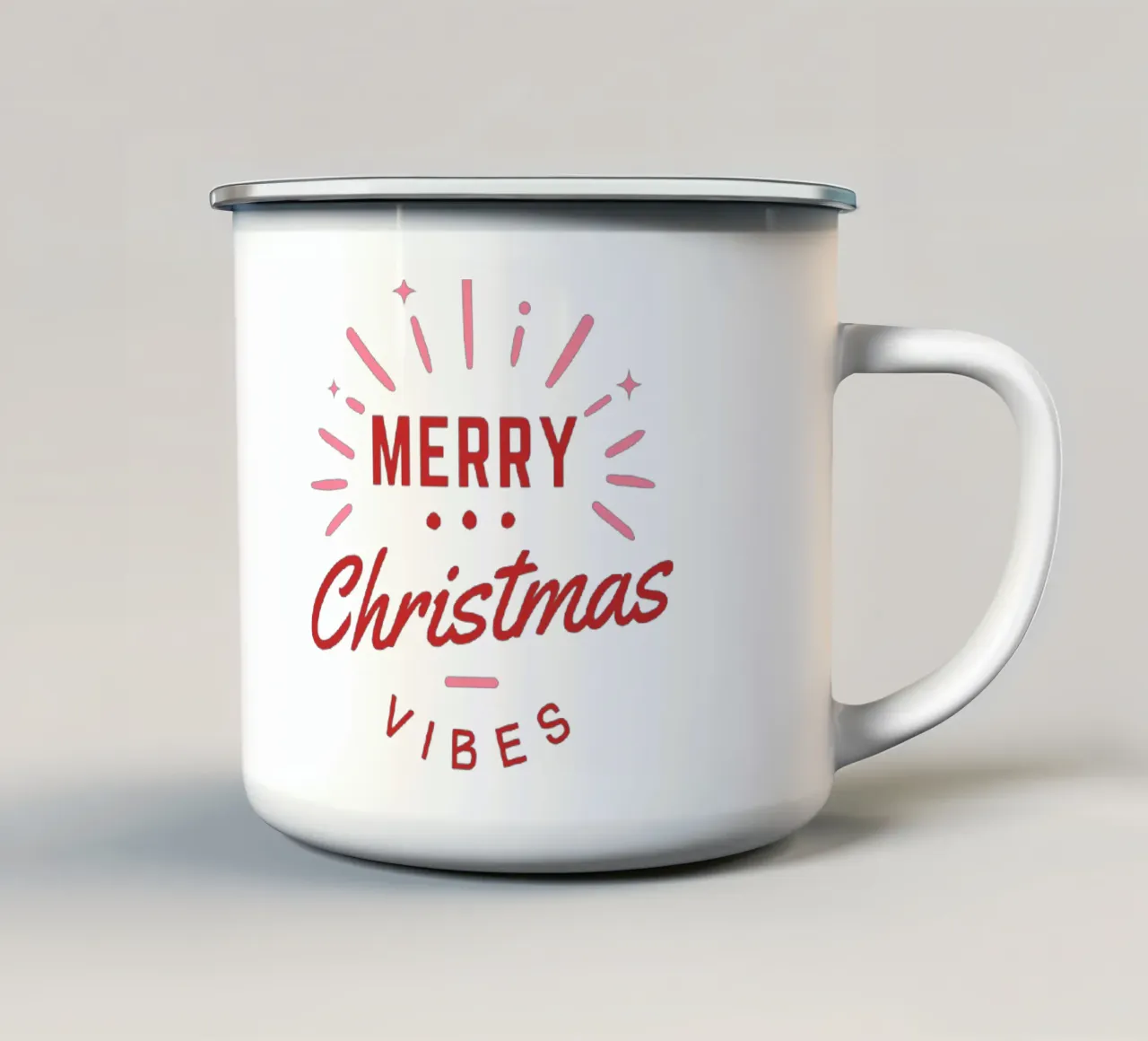 Merry Christmas Vibes taza de esmalte de Dreamer10