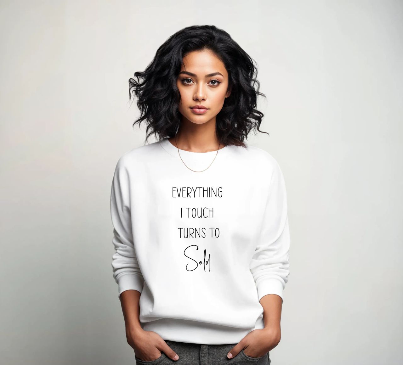 Todo lo que toco se convierte en vendido sudadera de Shark Printables