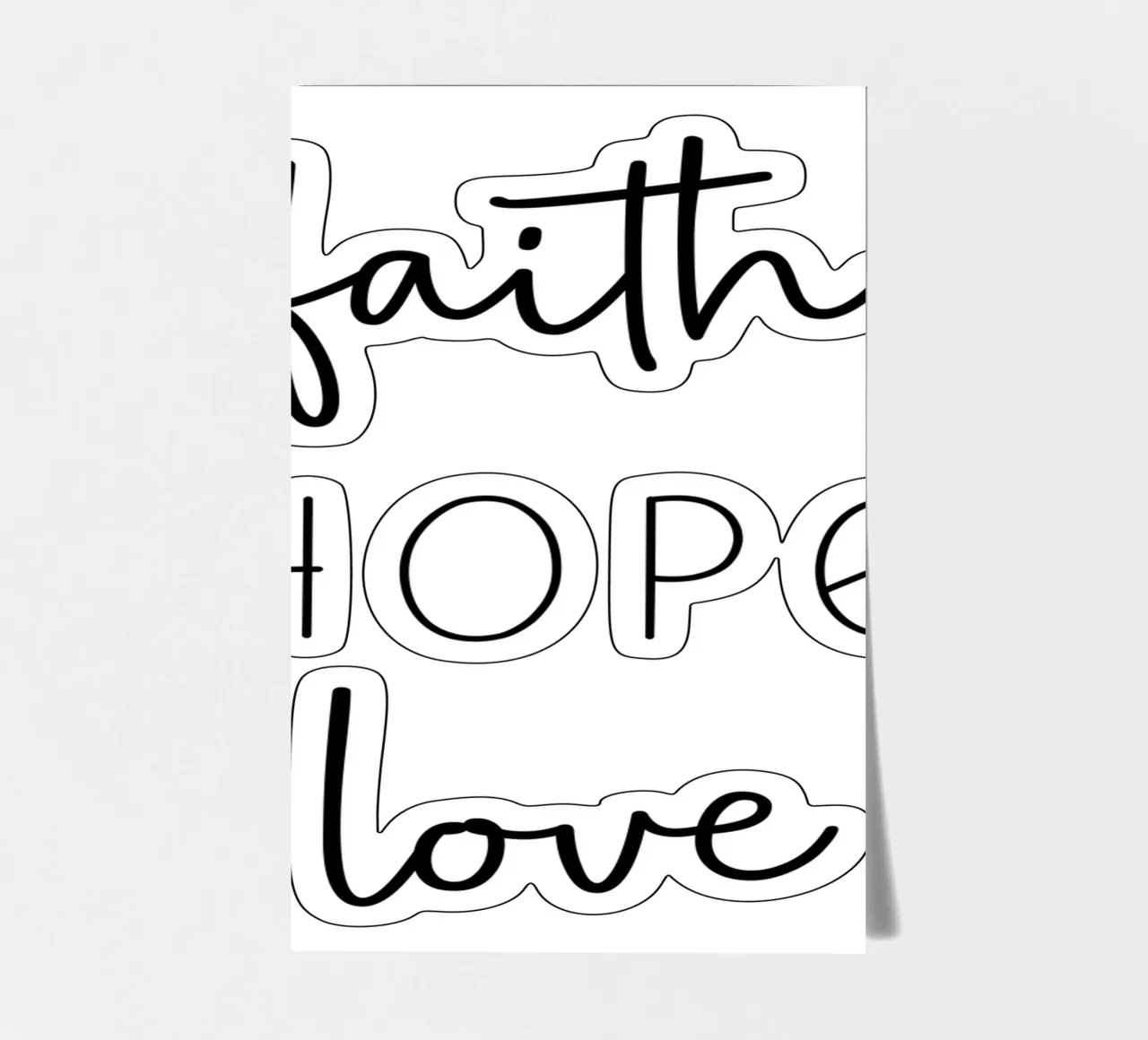 Glaube Hoffnung Liebe Stickerbogen von Shark Printables