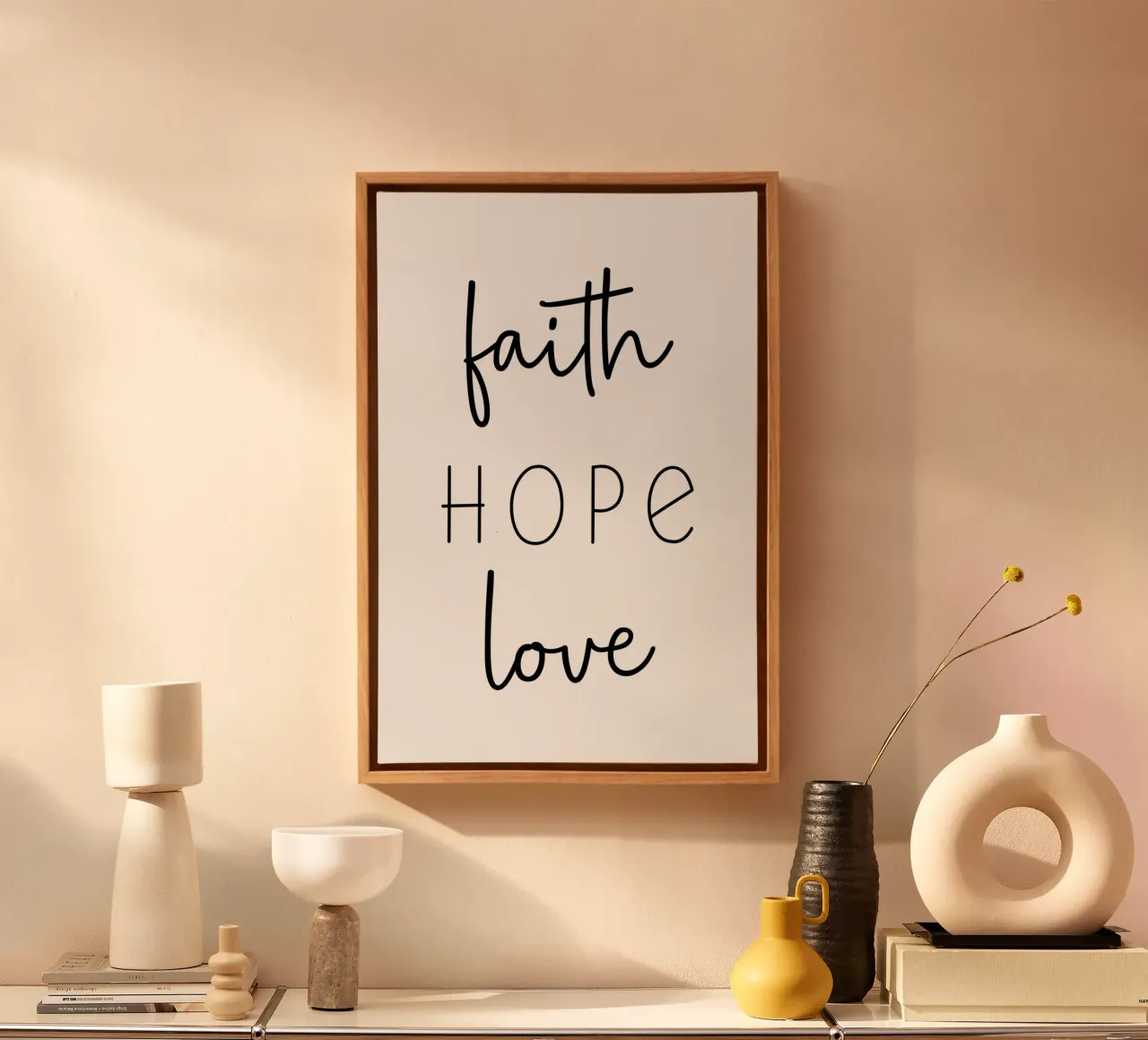 Fede Speranza Amore tela con Cornice a cassetta da Shark Printables