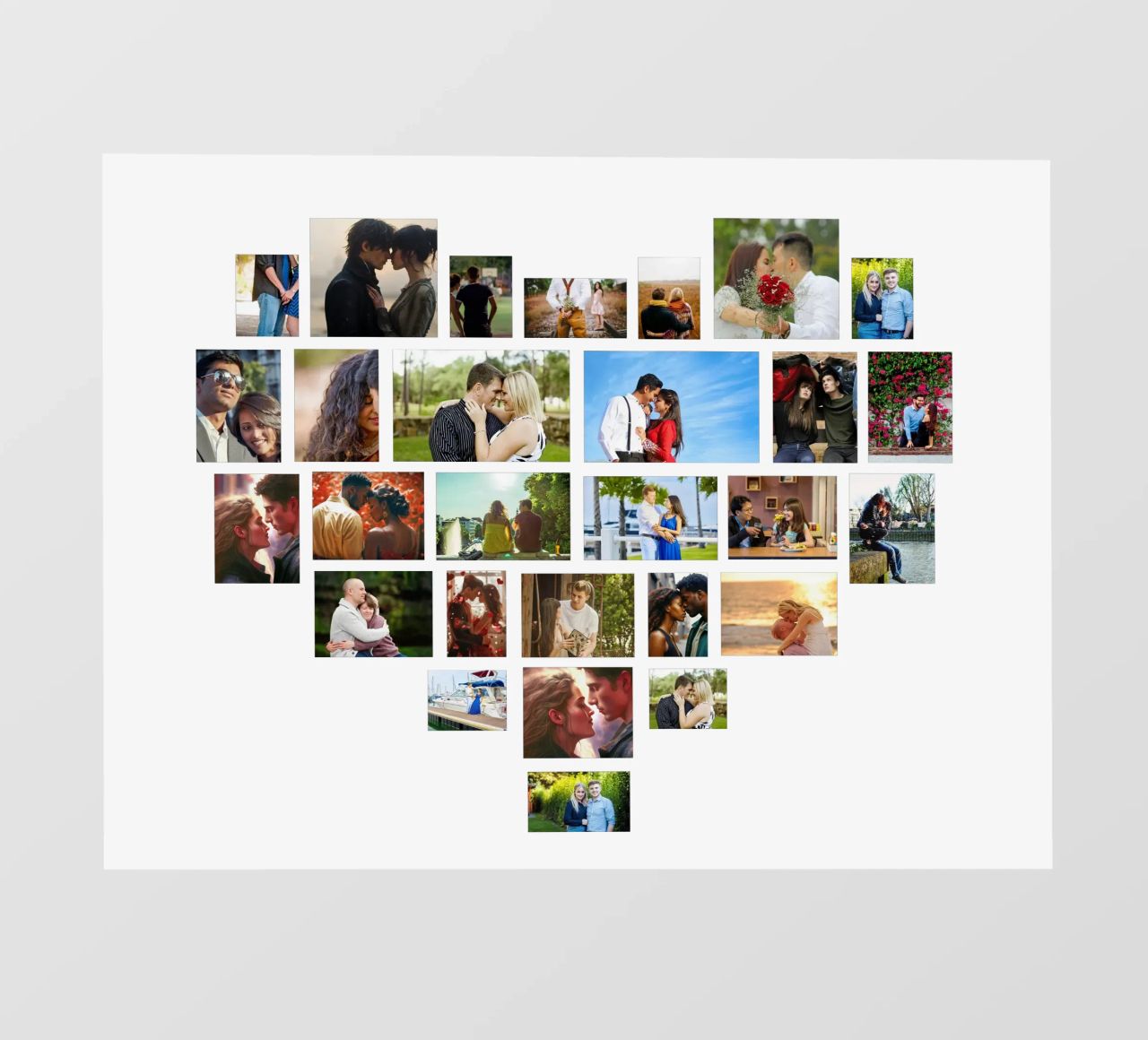 Collage photo personnalisé cœur d'amour 28 Valentin papier peint photo de Shark Printables