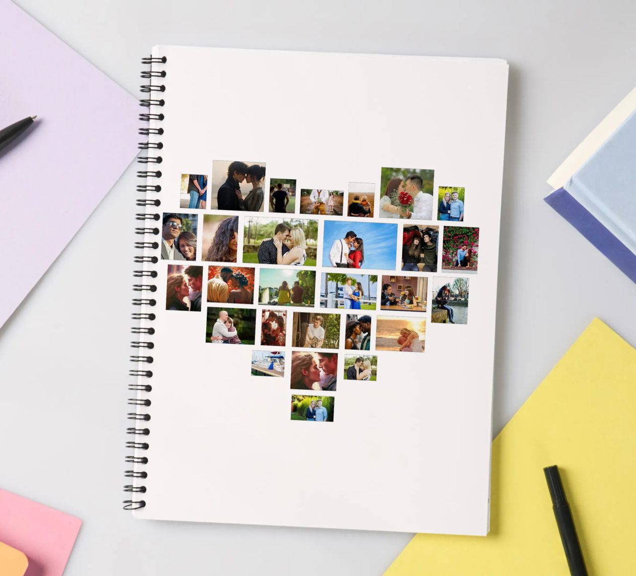 Personalisierte Liebe Herz benutzerdefinierte 28 Valentine Foto-Collage Ringbuch von Shark Printables