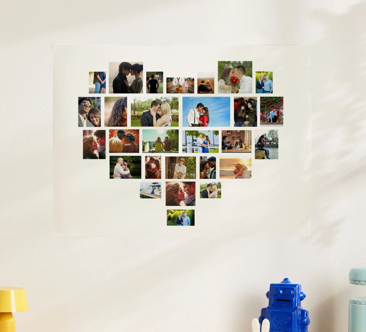 Personalisierte Liebe Herz benutzerdefinierte 28 Valentine Foto-Collage Poster von Shark Printables