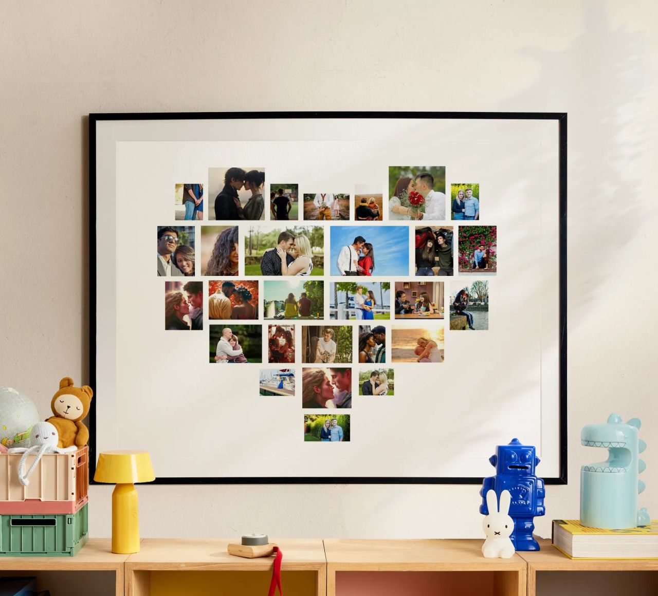 Personalisierte Liebe Herz benutzerdefinierte 28 Valentine Foto-Collage Poster von Shark Printables