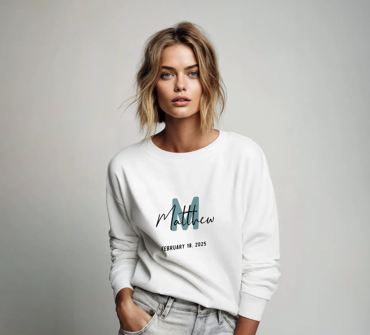 Personalisierter Name mit Initialen Sweatshirt von Shark Printables