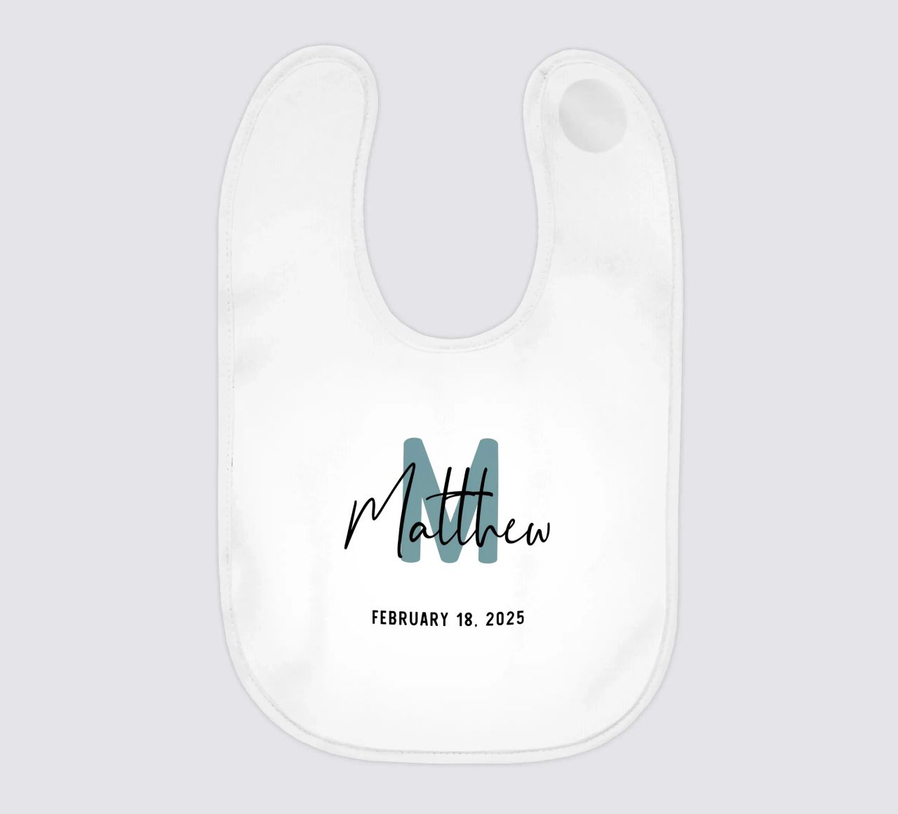 Nombre con inicial personalizado babero de Shark Printables